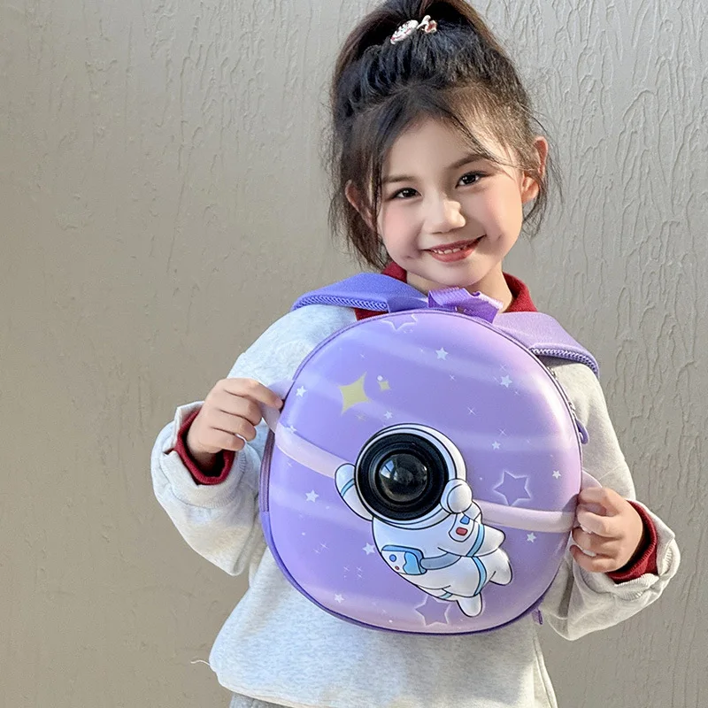 EVA + Oxford Round Shoulder Bag - Cute Cartoon Schoolbag for Kindergarten Students - Children's Cute Waterproof Backpack