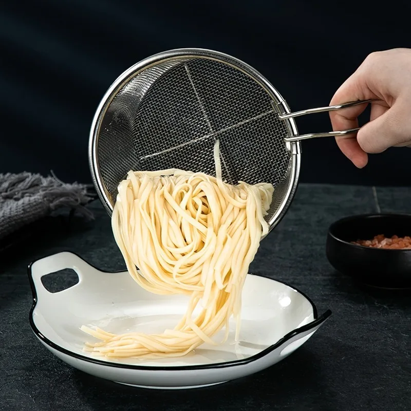 1pc Stainless Steel Frying Net, Fence,Noodle Spoon, Frying Net, Frying Basket, Frying Leaky Net - Upgrade Your Kitchen with This