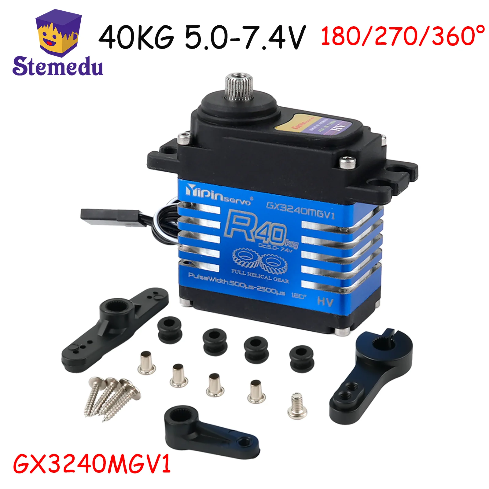 

GX3240MGV1 40 кг цифровой сервопривод с высоким крутящим моментом 180/270 градусов серводвигатель с непрерывным вращением на 360 градусов для 1:8 1:10 TRX6 Scx10 RC Crawler