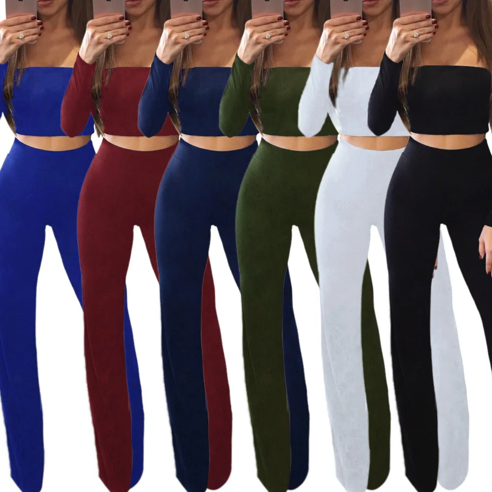

Thickened Milk Silk Opaque, Slim Chest Straps Two-piece Set Women Pants+crop Tops