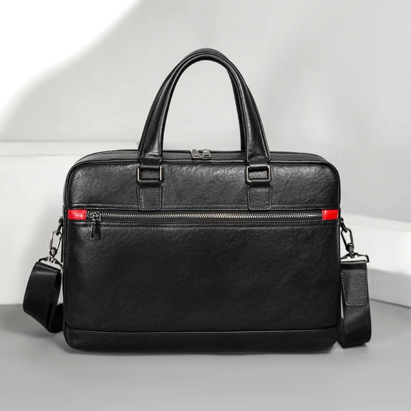 Genuine Messenger Luxury Men Leather Laptop Bag New Briefcase Business Cowhide Handbag Men's Horizontal Computer Brief Case