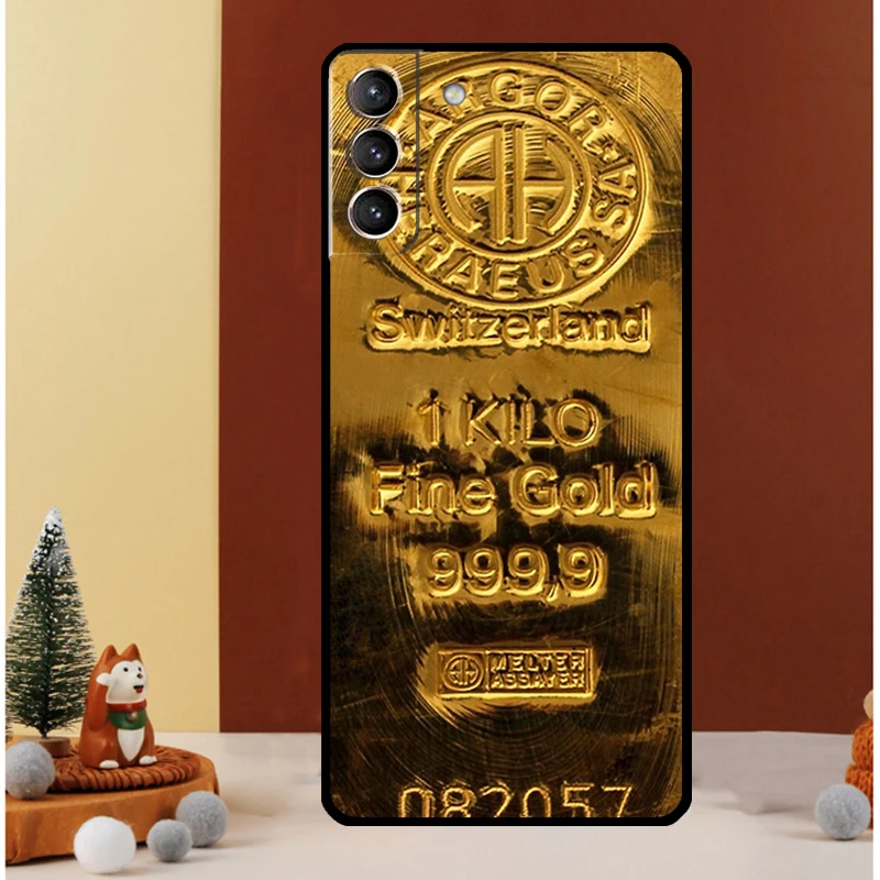 Switzerland Fine Gold Case For Samsung Galaxy S23 Ultra S24 S22 Note 20 Ultra 10 Plus S8 S9 S10 S20 S21 FE Cover