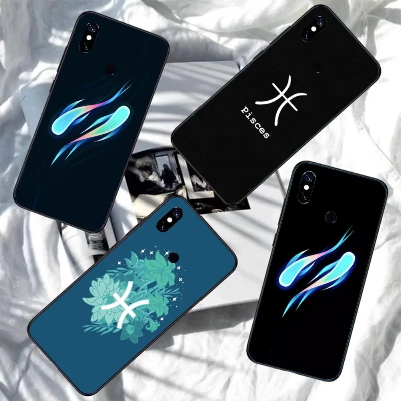 Pisces Astrology Smart Phone Case for Xiaomi Redmi Note 11 10 9T 8 7 Pro 9 9A 9C 8 Black Soft Phone Cover Funda