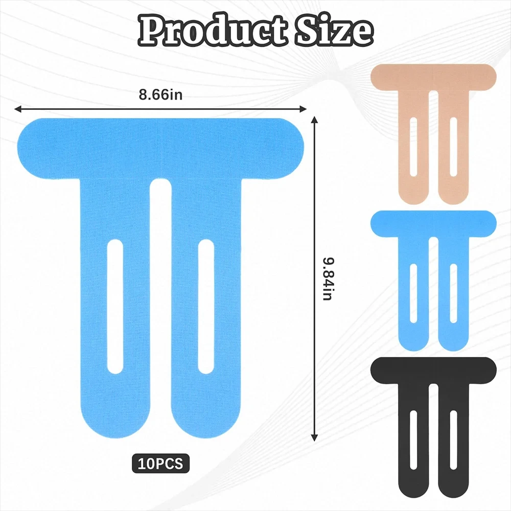 10PCS Kinesiology Tape for Knees,Waterproof & Elastic,Breathable Knee Tape,Athletic Tape Provide Support & Stability for Running