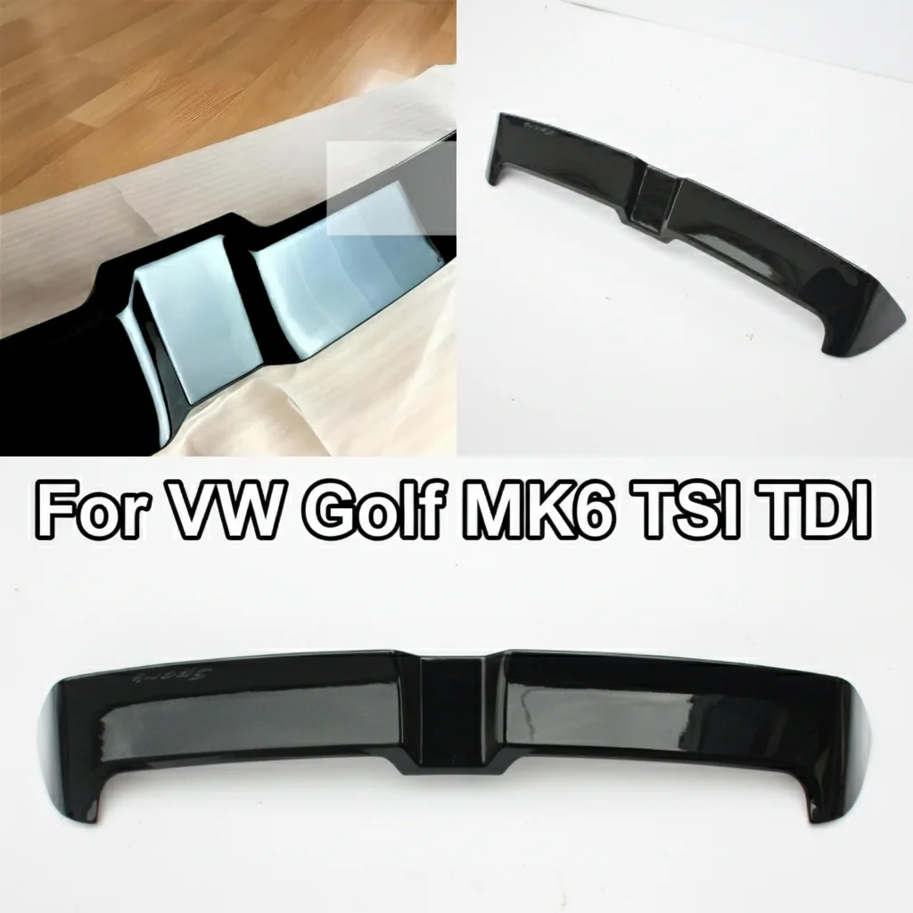 Für VW Golf MK6 TSI TDI Oettinger Stil Glanz Schwarz Hinten Dach Spoiler Boot Flügel Lip Schutz Bord Kits Tuning Zubehör