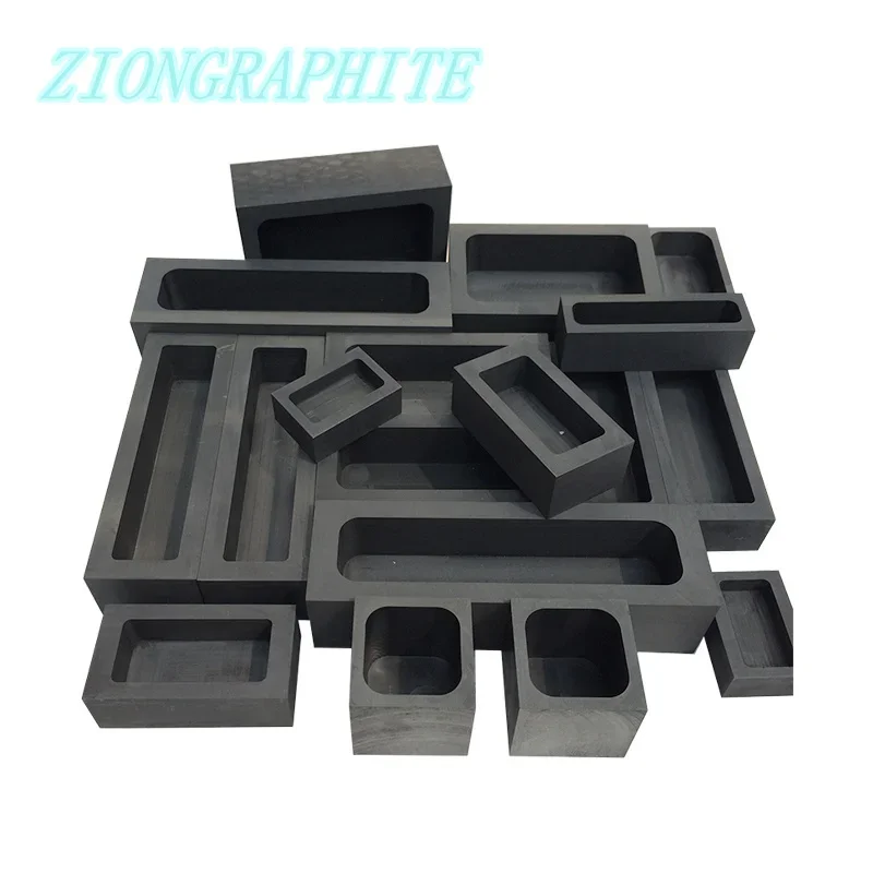 High quanlity graphite Ingot Mold graphite Crucible Square Boat for Melting Casting Refining Gold Silver Metal Aluminum Copper