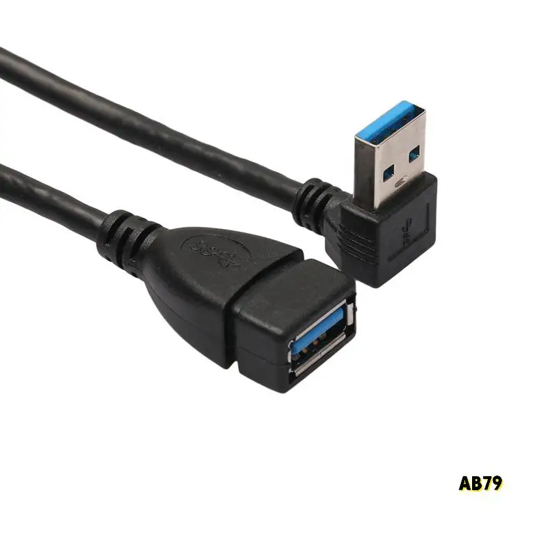 10X USB 3.0 직각 90도 연장 케이블 수-암 어댑터 코드, 20Cm