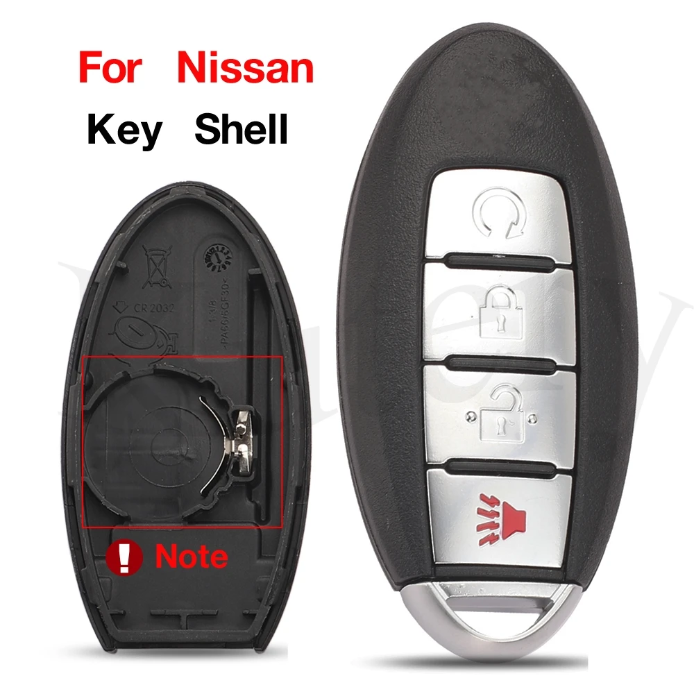 jingyuqin Smart Card 4 Buttons Remote Car Key Shell Case For Nissan Titan 2017-2018 Pathfinder 2016-2018 Murano 2015-2018