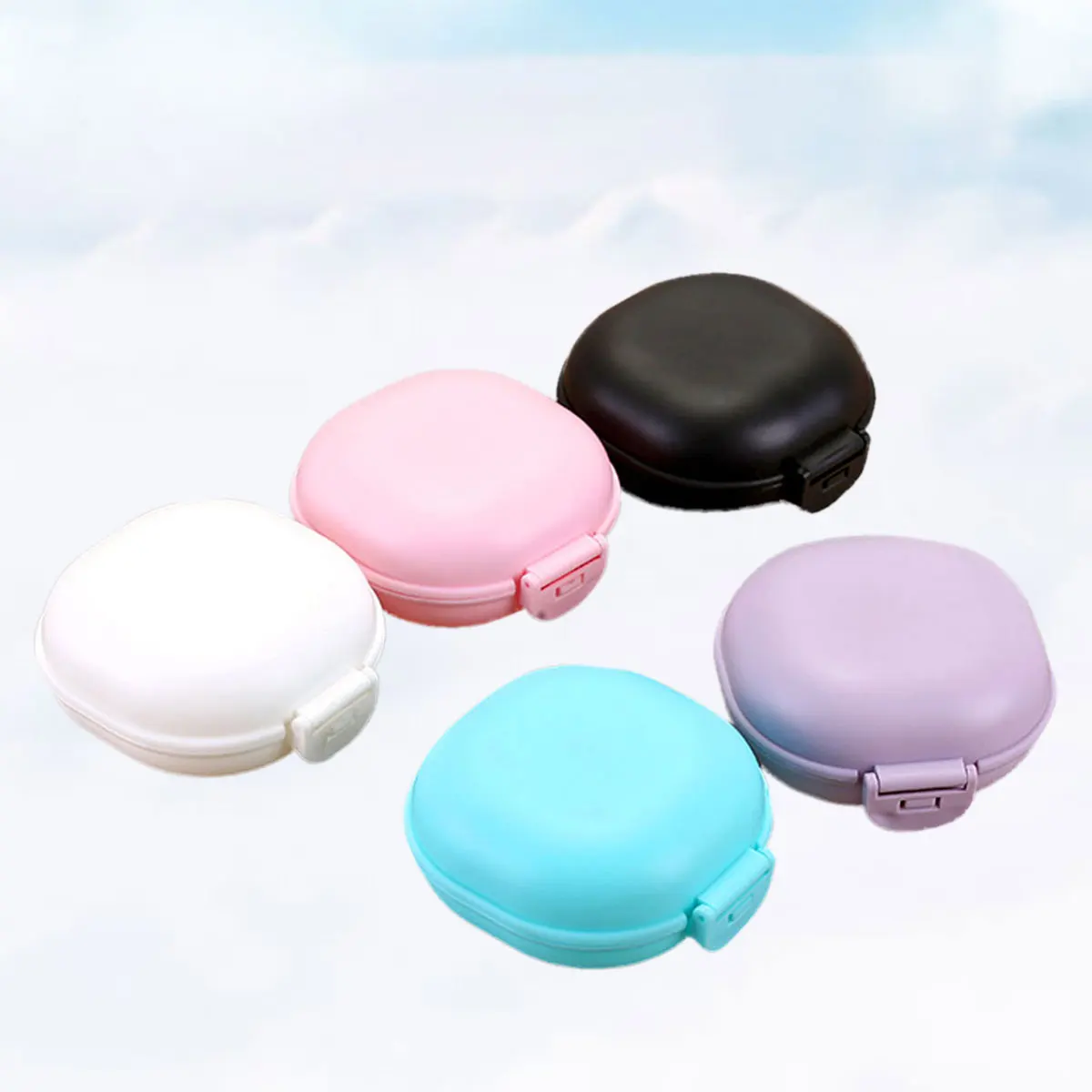 

5pcs Waterproof Soap Box Purple Case Water Resistant Container Lid Small Holder Portable Bathroom Kitchen Home Daily Use