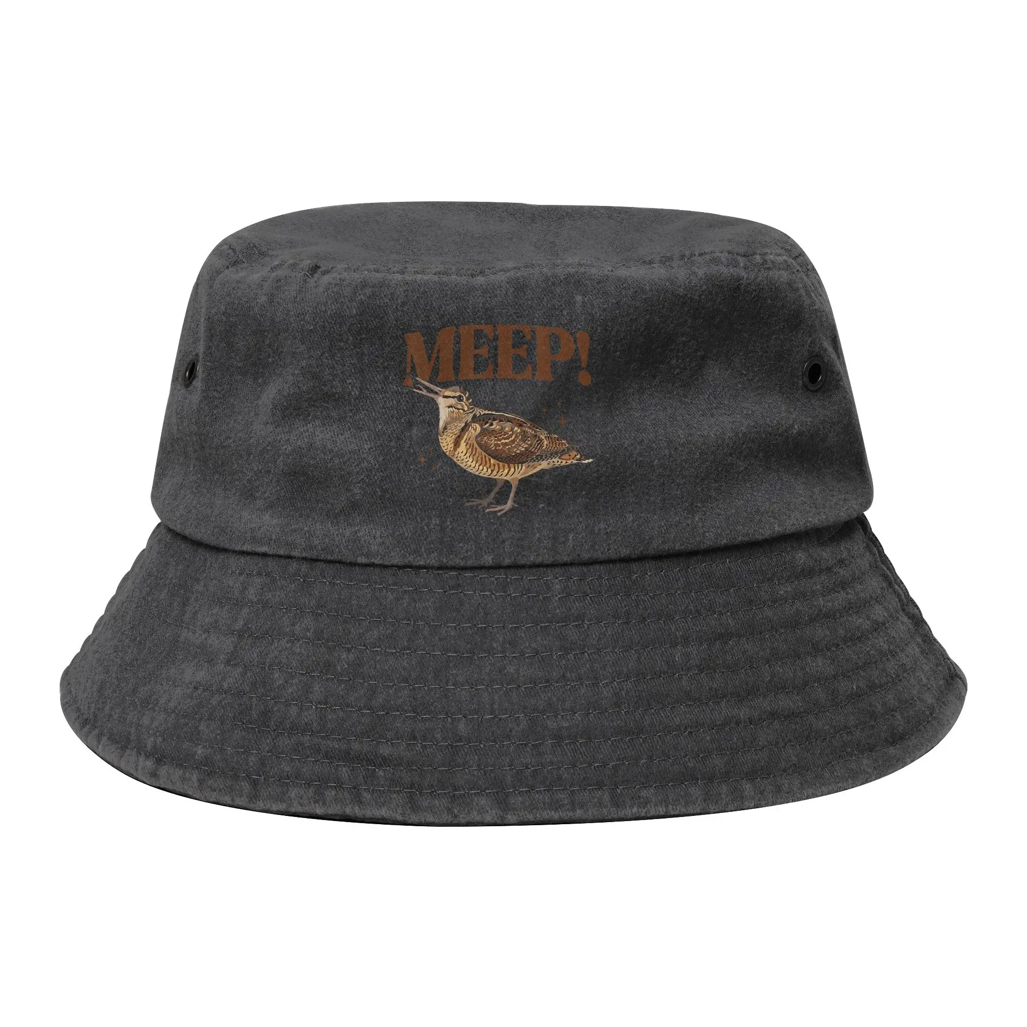 Vintage Meep Bird Meme Saying Meep Birds American Woodcocks Bird Baseball Cap Unisex Style Washed Headwear Adjustable Caps Hat