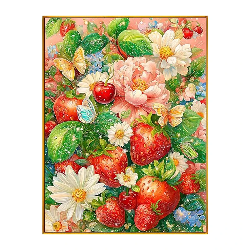 

Набор для вышивания крестиком 9CT 14CT с клубничным принтом, рукоделие для дома, декор, поделки, с иглами и нитками