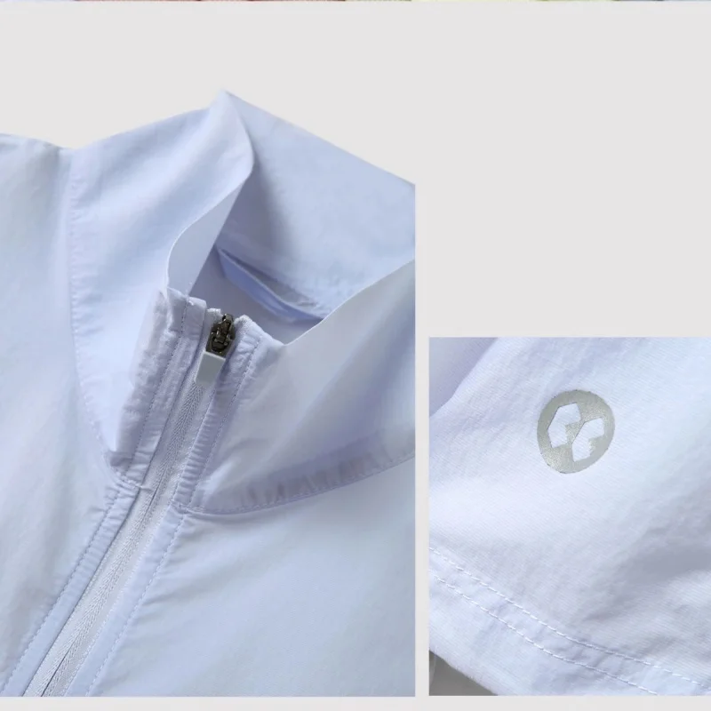 Pakaian Luar Pelindung Matahari UPF50 Wanita, Mantel Luar Ruangan Ringan dan Bernapas, Keren dan Nyaman, Bahan Nilon Poliester, Penutup Ritsleting...