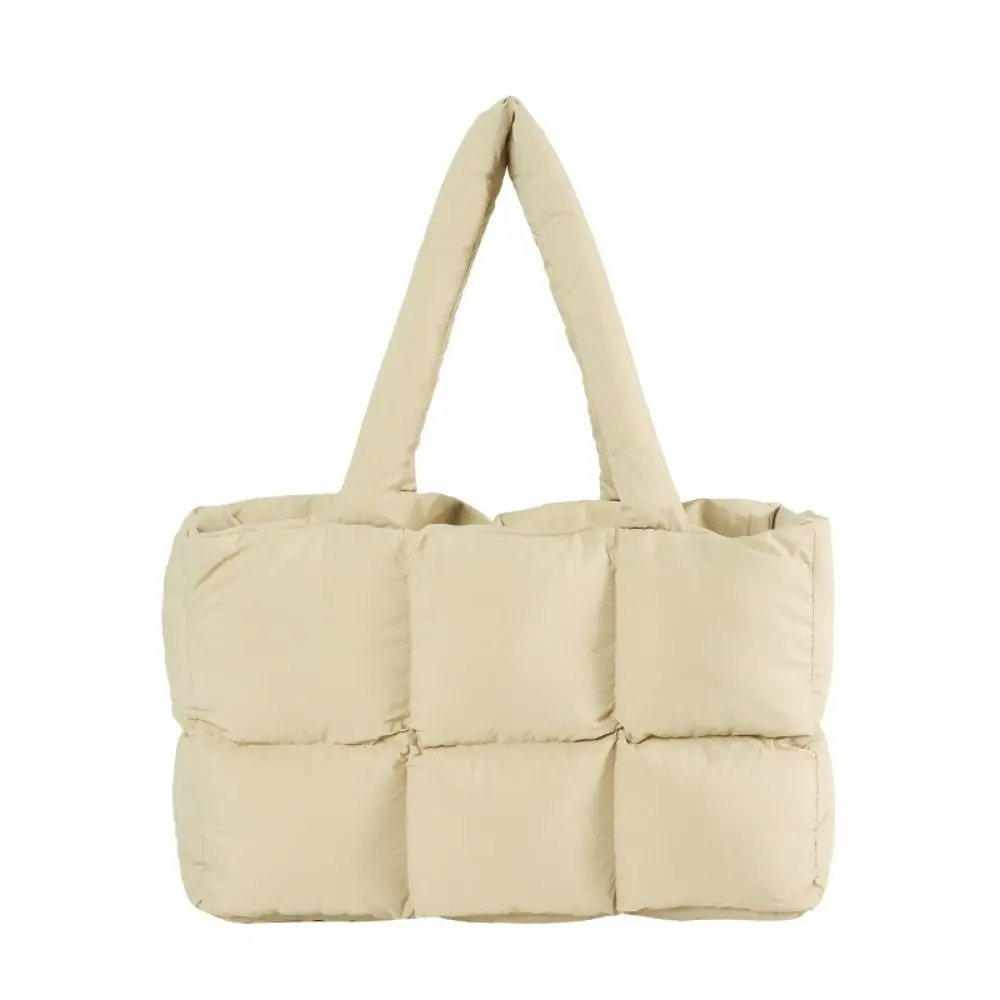 

Trendy School Bag Down Cloth Handbag Commute Underarm Bag Large Capacity Tote Bag Fashion Simple Puffy Bags Unisex