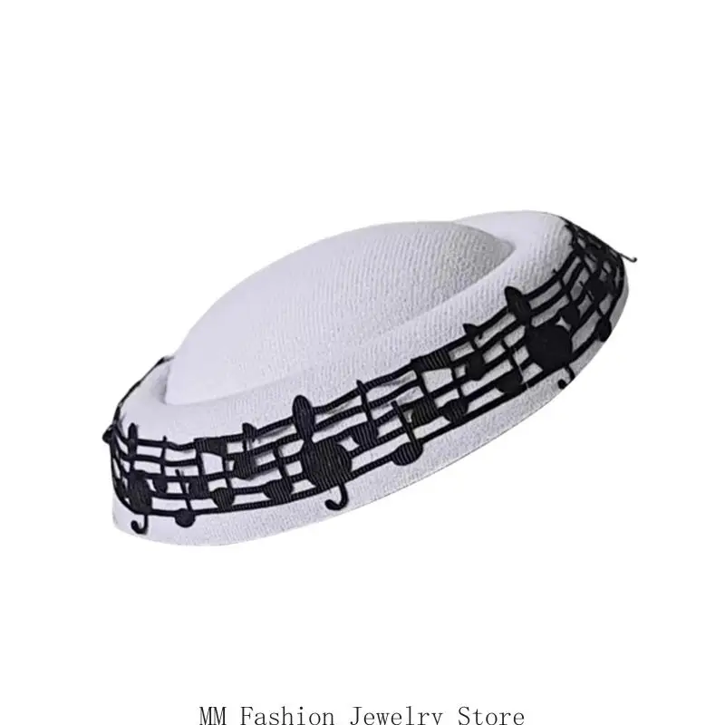 قبعة D0UB Pillbox Hat Fedoras Top Hat Fascinator Base Hat للنساء لباس كاجوال #3