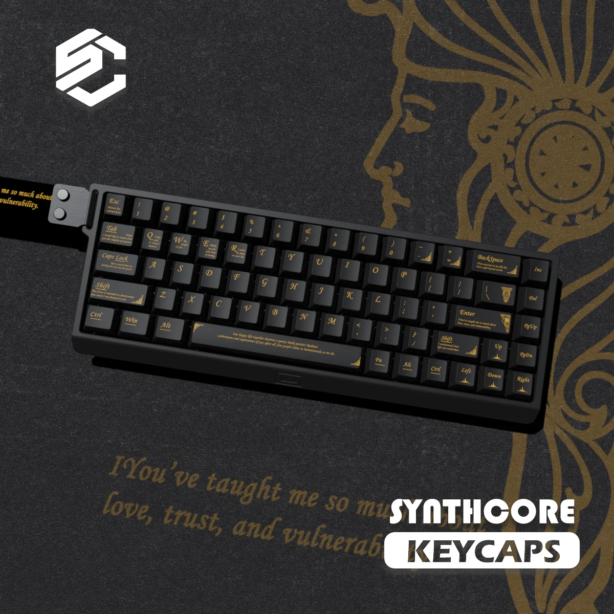 Baroque Black Gold Keycaps Cherry PBT Keycaps 139 Keys Material Customized Mechanical Keyboard Adapted To Magnetic Axis 50-108