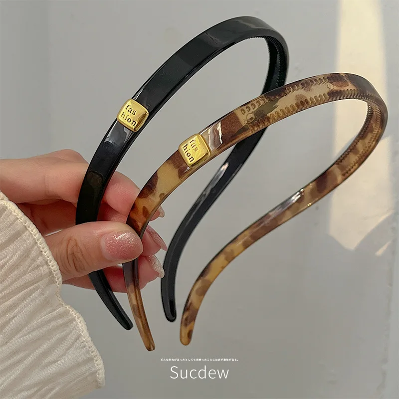 1pc Korean Summer Leopard Print Headband Non Slip Hair Hoop for Women Daily Outing Versatile Forehead Press
