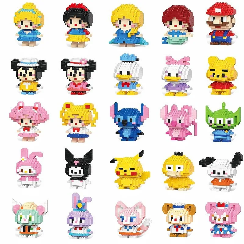 Genuine Sanrio Hello Kitty Building Blocks Cartoon Character Melody Assembled Model building block Dolls Toys Children Gifts