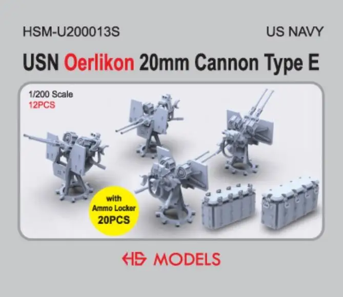 HS-MODEL U200013S 1/200 USN Oerlikon 20mm Cannon Type E