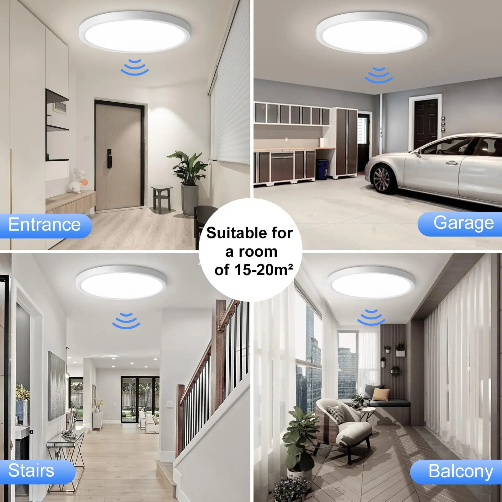 Obrázek 9: 18w LED strop lehký s hnutí senzor, 4000K, uitra plochý radiolokátor senzor strop lampa pro předsíň schody kuchyň balkon