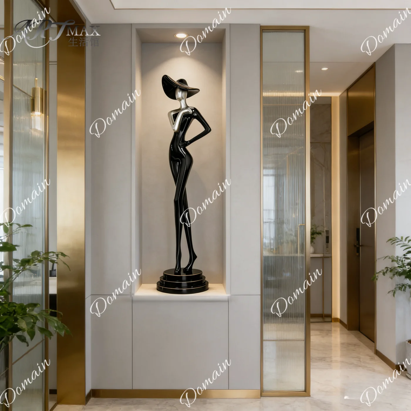 Sculptural Art Figure Vertical Ornament Slim Luxury Living Room Decor Minimalist Italian Style