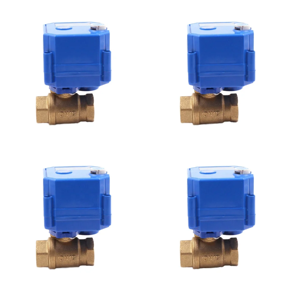 DN15 Brass Stainless Steel Ball Valve With DC12V/DC24V Electric Actuator 2-Way Motorized Ball Valve For Water Heating System