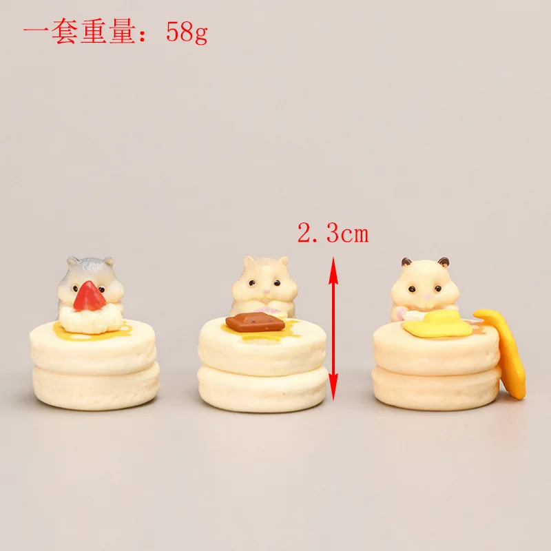 Dollhouse Miniature Hamster Food Set, Comer Sobremesas, Hambúrguer, Bonito, Decoração de Mini Cozinha, Acessórios Brinquedos, Brinquedos Aleatórios