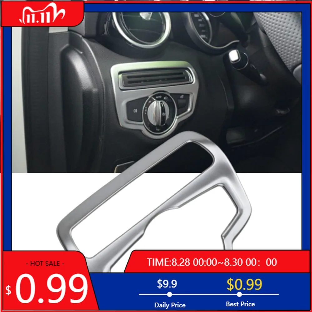 

Внутренние наклейки для Mercedes Benz C Class GLC W205 X253, Стайлинг автомобиля, кнопки переключателя фар, рамка, накладка, наклейка, авто впуск