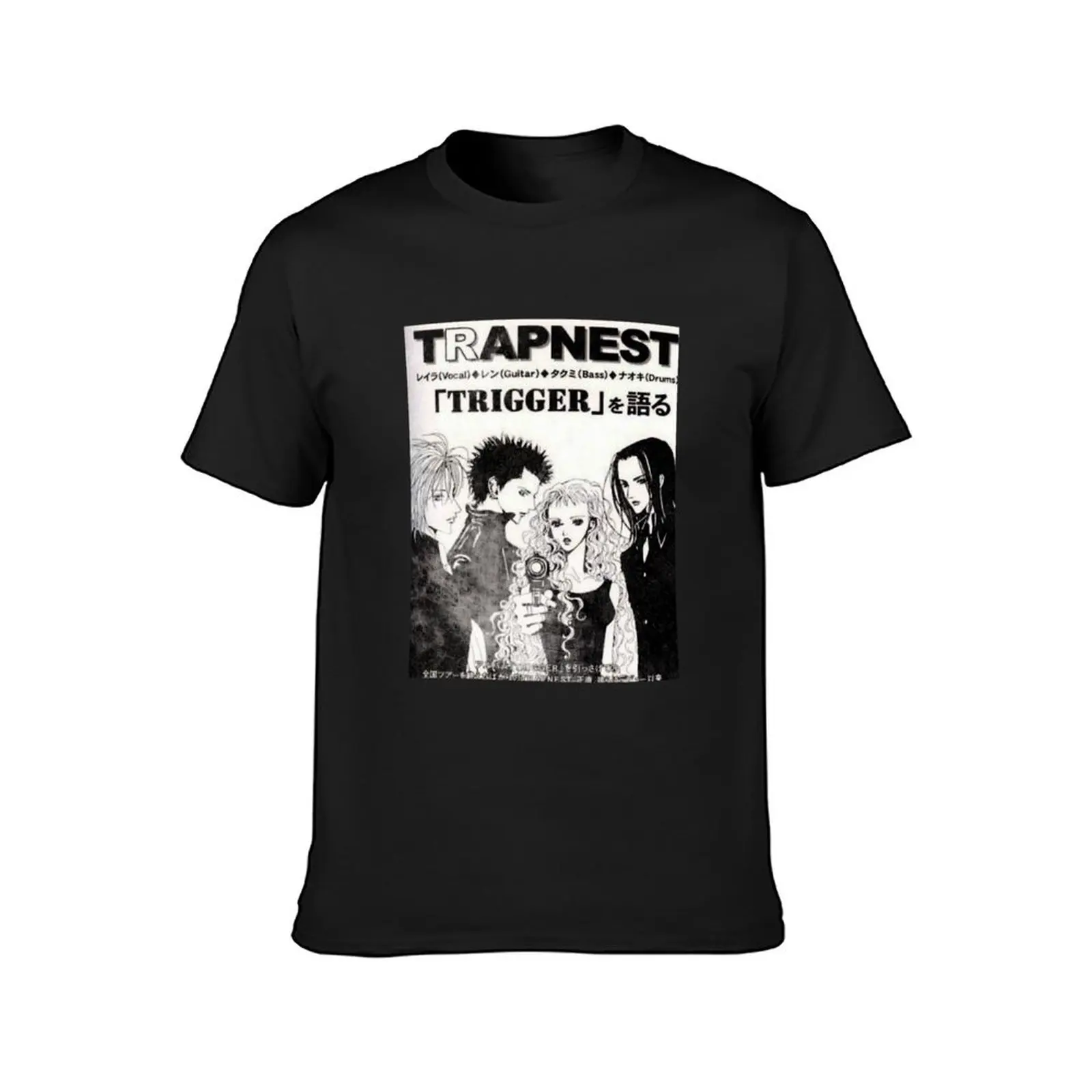 Trapnest Band T-shirt tops plain oversizeds kawaii clothes mens t shirts pack