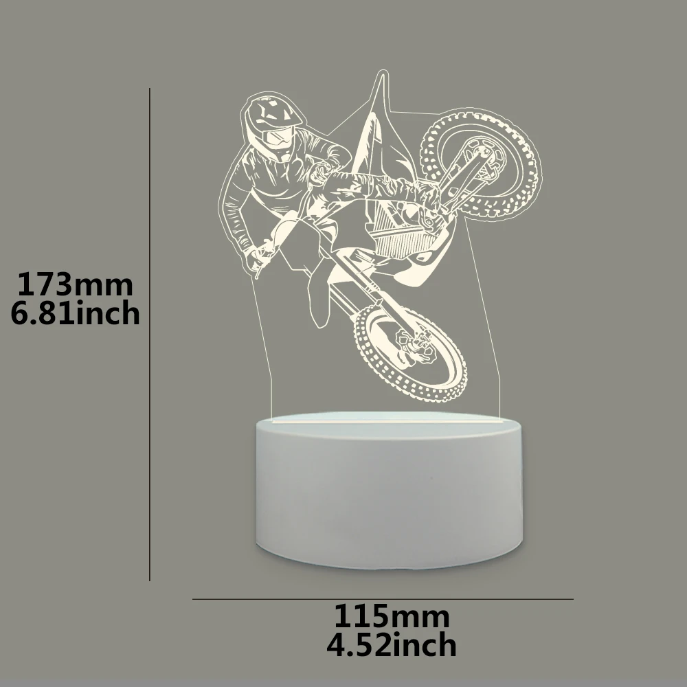 Motorcycle Hot Creative Table Bedside Lamp Children\'S Room Decor Kids Birthday Gift Usb Atmosphere Desk