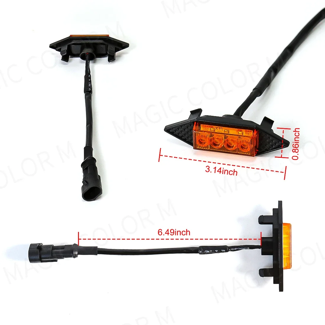 4Pcs Grill Car LED Light For GWM Tank 300 2021 2022 2023 2024 Front Grille Lights Amber Warning DRL Daytime Running Daylights
