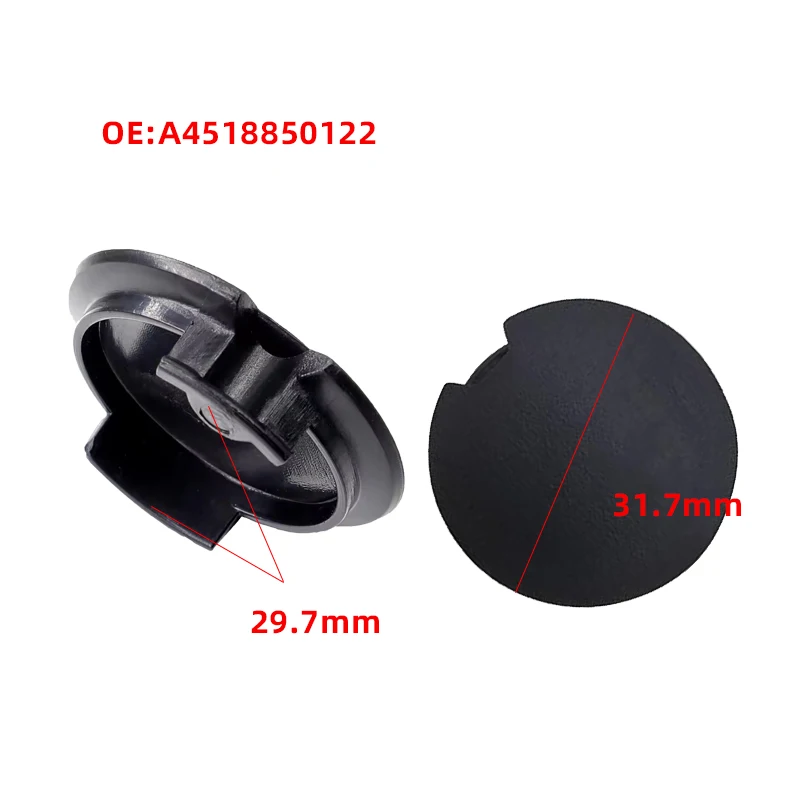 2Pcs Car Front Rear Bumper Tow Hook Eye Cover Trailer Cap Plug A4518850122 For Smart Fortwo W451 2007-2014 C22A Auto Accessories