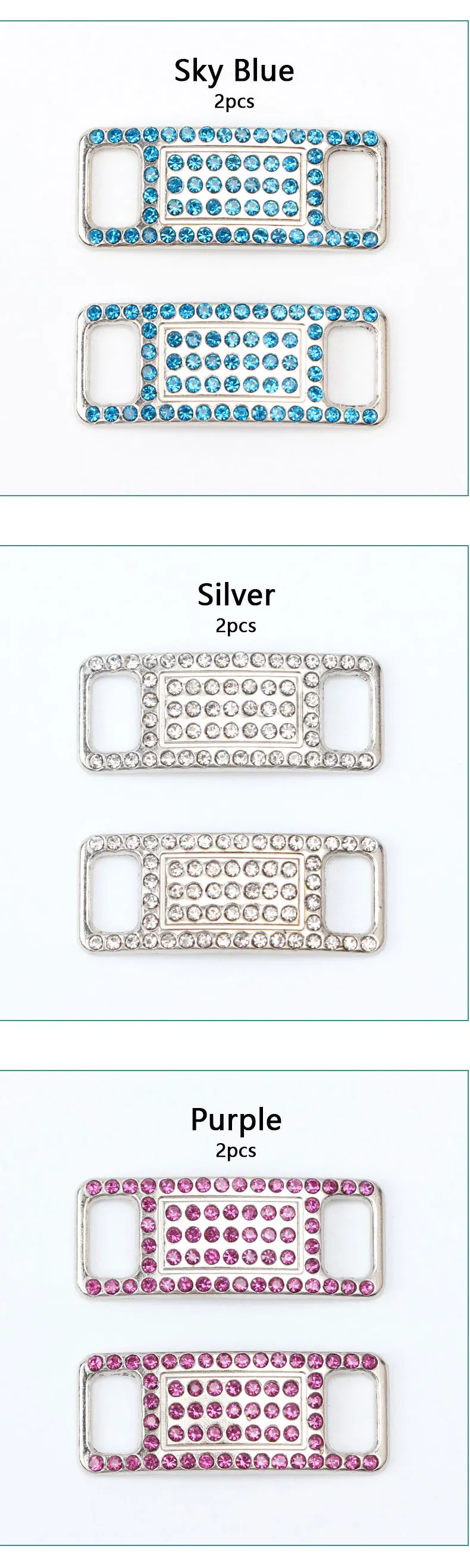 2 Stück bunte Strass-Schnürsenkel, Schuhdekoration, juwelenbesetzte Sneaker-Schuh-Charms, Geschenk für Mädchen, DIY-Schnürsenkel-Schnallen, Schuhzubehör – Detail 9