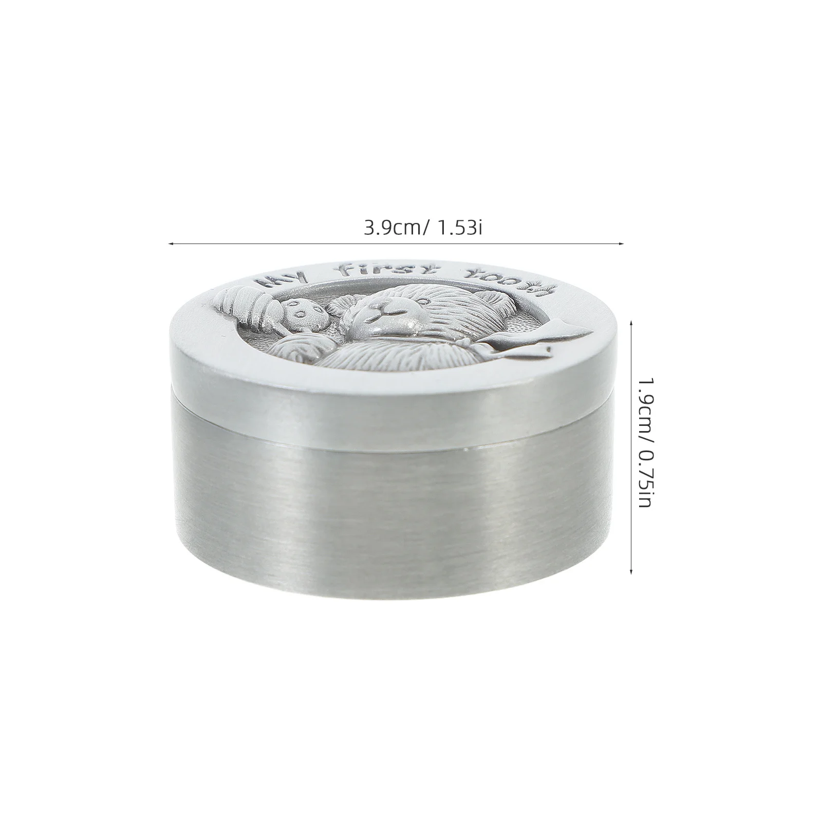 Scatola in lega per primo dente Portaoggetti per denti da latte Souvenir per neonati Custodia decorativa per denti da latte