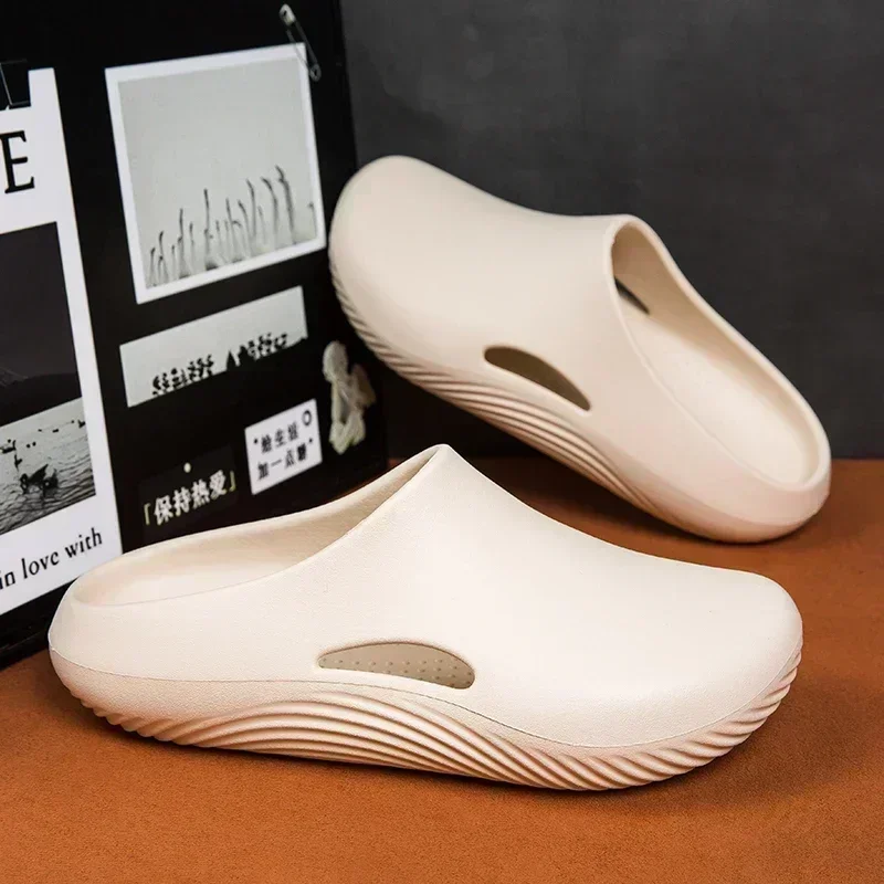 รองเท้าแตะลำลองสำหรับบ้านรองเท้าแตะชายหาดน้ำหนักเบารองเท้าแตะผู้ชายกันน้ำป้องกันการลื่นไถลเชฟรองเท้าระบายอากาศได้ดี SLIP ON ชายรองเท้าแตะสวน