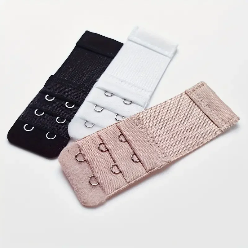 3pcs Set Elastic 2-Row Bra Extender Clips Adjustable Lingerie Accessories Hook Clip Expander Adjustable Buckle for Bra Extension