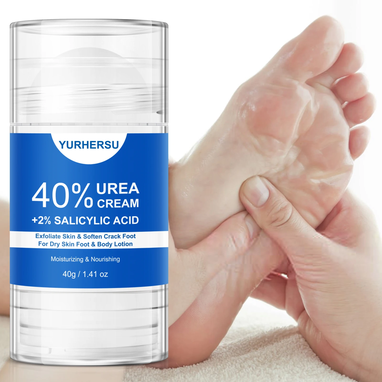 40% Urea Foot Cream Stick - Moisturizing & Exfoliating Cracked Heel Repair Deep Hydration for Dry Feet Long protect