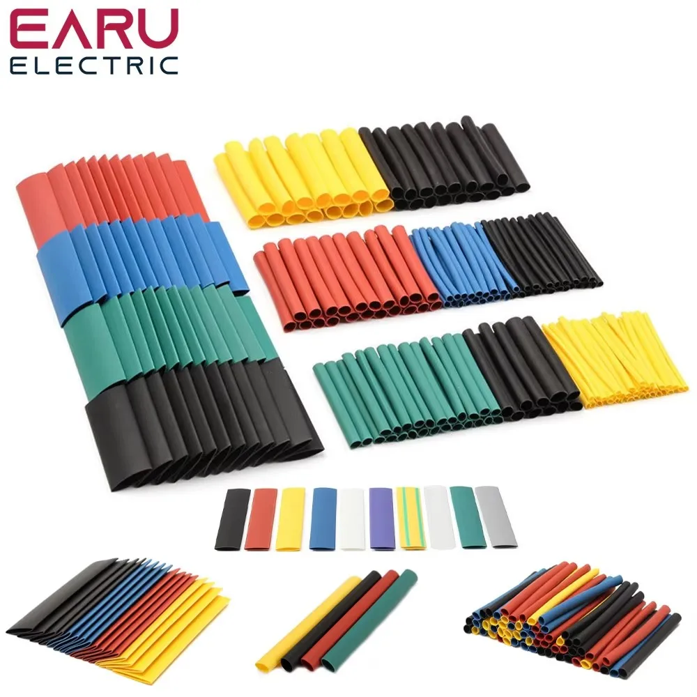 150-750pcs Heat-shrink Tubing Thermoresistant Tube Heat Shrink Wrapping Kit Electrical Connection Wire Cable Insulation Sleeving