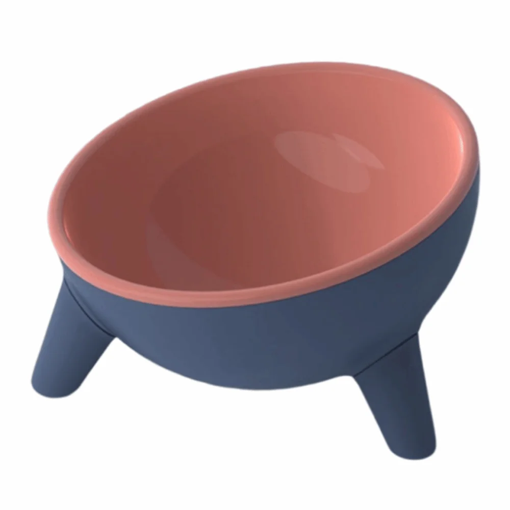 

Anti Slip Pet High Footed Bowl 15° Inclination Wide Mouth Cat Food Water Bowl Triangle Stand Stable Elevated Pet Feeder Bowl