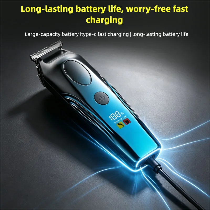 Specialized New Set of Digital Display Men's Self Cutting Electric Push Hair Salon Home Carving Oil Head Push Hair Clipper view 5
