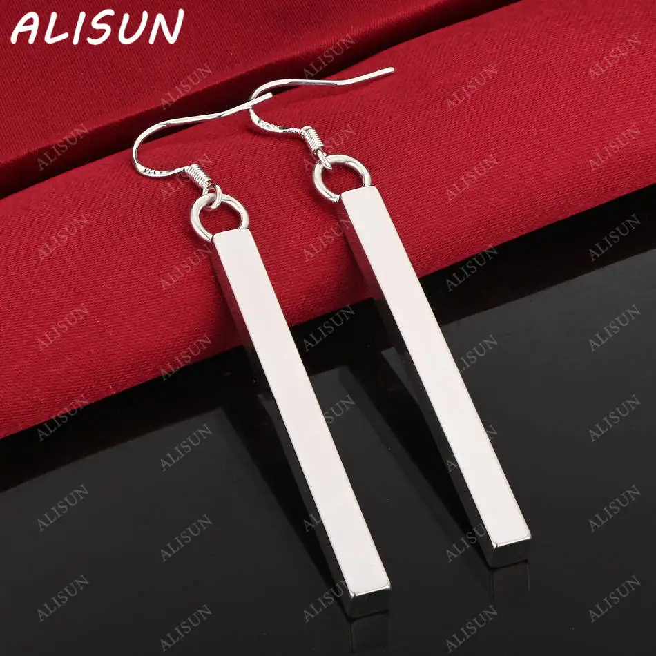 

ALISUN 925 Sterling Silver Cuboid Earrings Drop Earrings Fashion Jewelry Charm Grace Noble Wedding Accessories