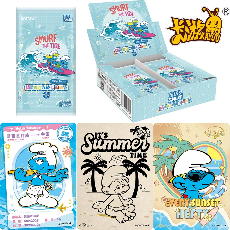 

KAYOU натуральная карта Smurf Sprite, удивительная серия, забавная упаковка Papa Smurf, ограниченная серия, коллекция анимационных карточек, игрушки, подарки