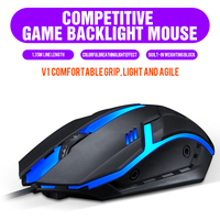 T-Wolf V1 E-Sports LED Luminous Backlit Wired Mouse USB Wired For Desktop Laptop Mute Office Computer Gaming Mouse
