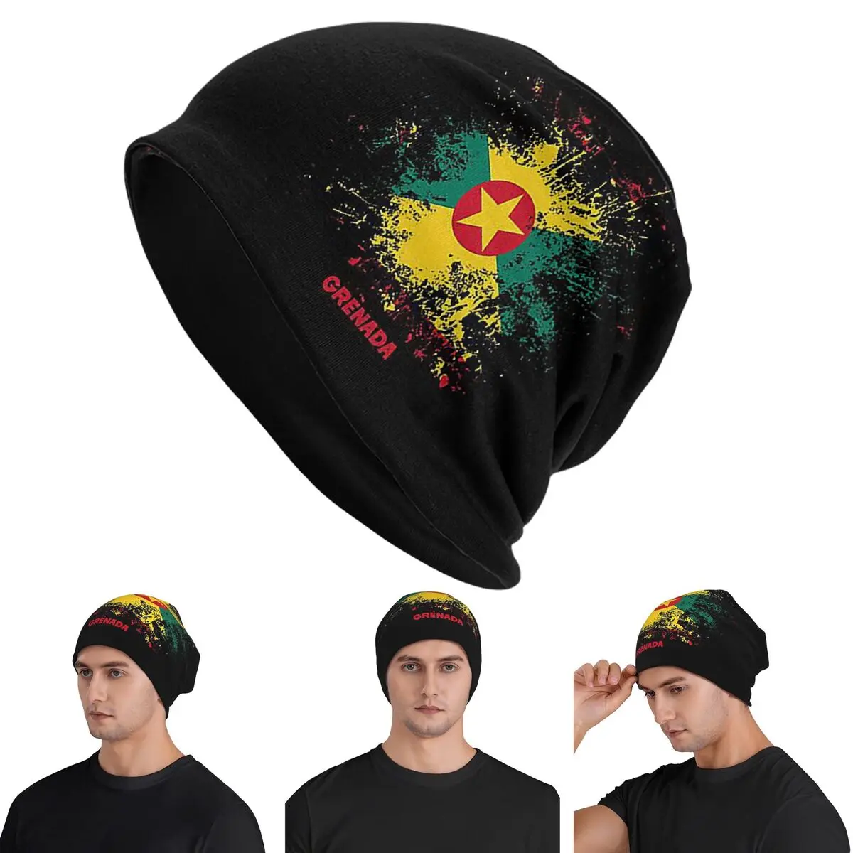 

Гренада, акварельный флаг Гренады, гренаский наряд, шапочки с черепами, шапки, осенне-зимняя уличная шапка, вязаные шапки для взрослых