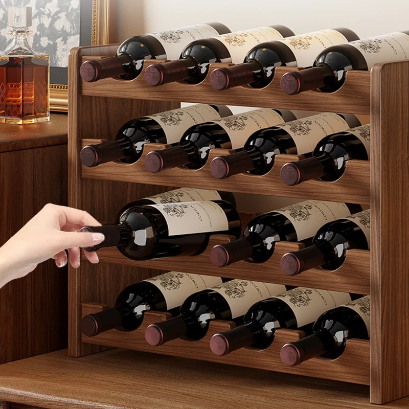 Mold Proof Wine Rack High End Light Luxury Wine Cabinet Sturdy Multitier Countertop Bottom Display Bar Furniture Storage Rack