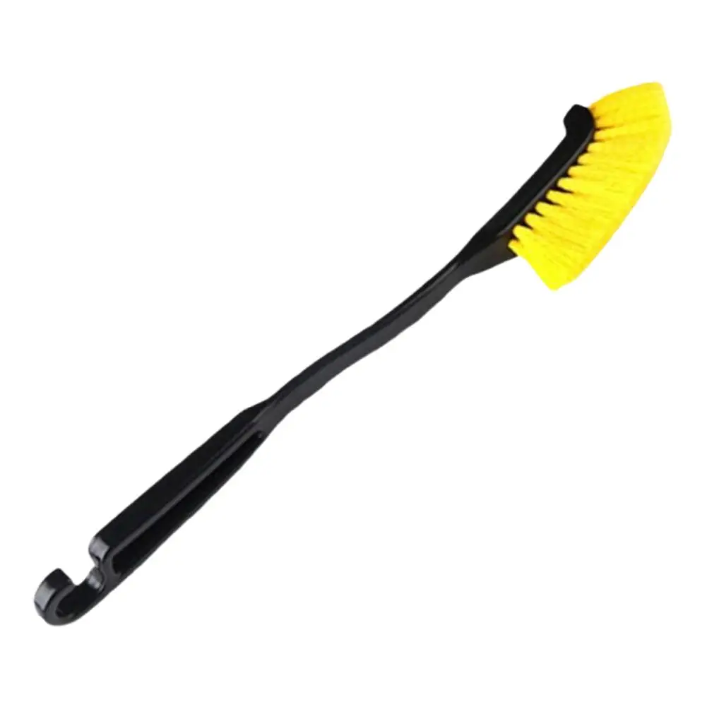 Car Tire Brush Knife Yellow Shaped Auto Hub Cleaning Brush Universal Long Handled Dust Removal Cleaning Kit Car Accessories