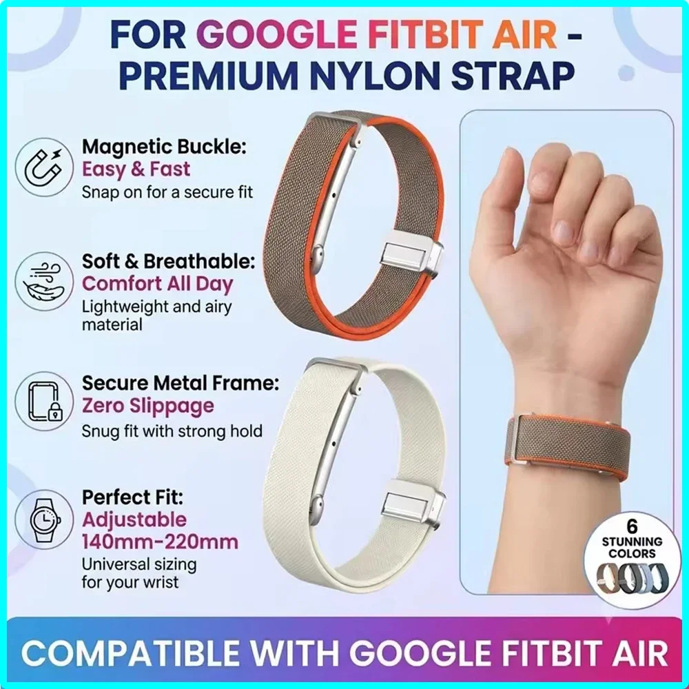 Premium Grade Official Style Nylon Woven Strap Fitness Tracker Sports Replacement Band For Google Fitbit Air Strap