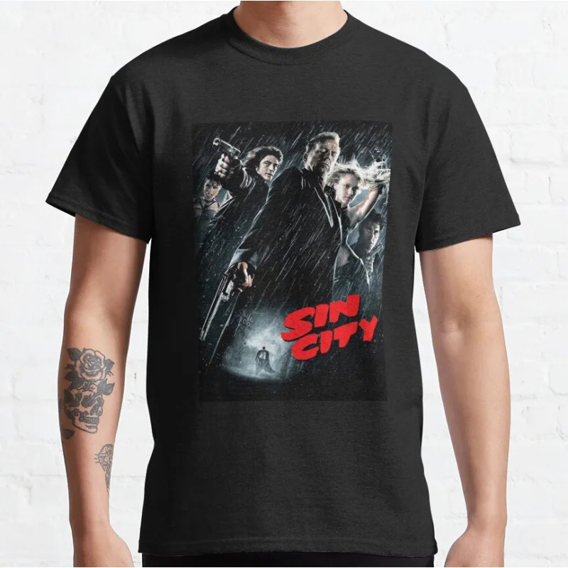 

American Crime movie Retro Sin City vintage horror film Graphic T Shirts large size mens clothing Adult tops S-6XL