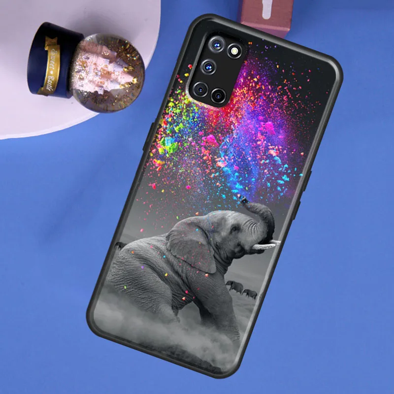 Baby Elephant Moon For OPPO A72 A52 A5 A9 2020 A31 A53 A15 A91 Find X3 Pro Reno 2 Z F5 F7 A3S A5S Phone Case