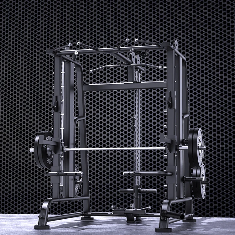 Power Rack Home Gym Fitnessgeräte Smith Machine Squat Rack mit Kabel, Squat Rack Smith Machine