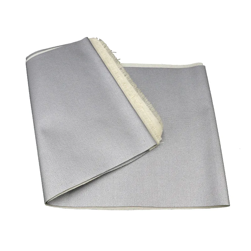 

Aramid fiber 1414/1313 coated silver fabric Kevlar fireproof heat- insulation coated silver cloth 230gsm